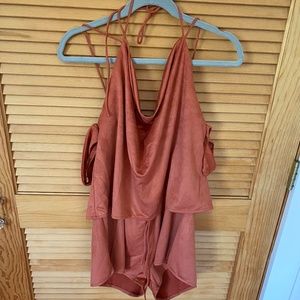 Burnt Orange Sabo Skirt Romper